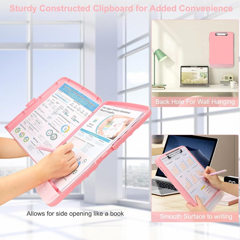 SFLHHDM Clipboard with Pen Holder, Legal Size Nursing Clipboards with Storage, Plastic Clip Boards for Writing, Lightweight Cute Clipboard Storage with Low Profile Clip for Work, Office - Image 5